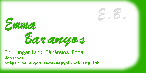 emma baranyos business card